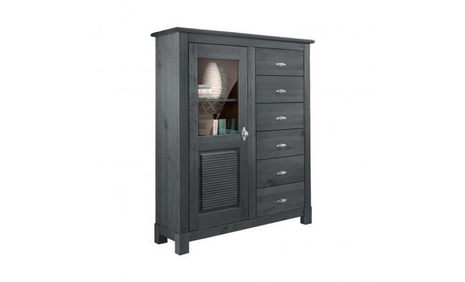 Комод 16 Рауна из массива сосны (графит)